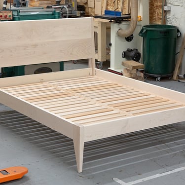 COMMONER BED FRAME in american maple // maple platform bed frame // mid century modern bed frame 