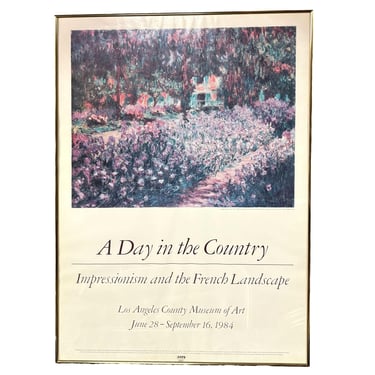 1984 “A Day in the Country” Impressionism LACMA Exhibition Poster w Claude Monet 