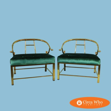 Pair of Brass Mastercraft Empress Chairs