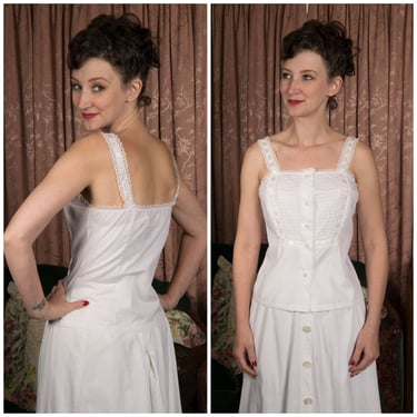 1960s Camisole - Charming Vintage 60s Edwardian Inspired Camisole 