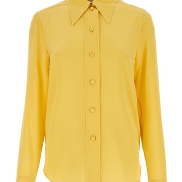 Gucci Women Yellow Crepe Shirt