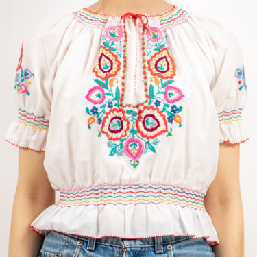 1970's embroidered peasant blouse
