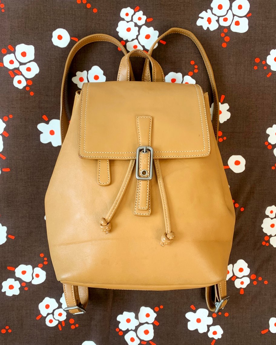 Coach Tan Leather Drawstring Backpack | Prototype Vintage | Austin, TX