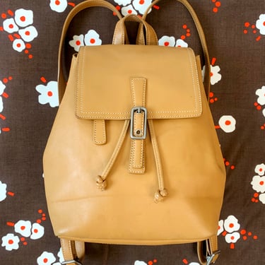 Coach Tan Leather Drawstring Backpack