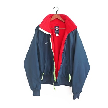 Columbia jacket / fleece lined jacket / 1980s navy fleece lined Columbia Sportswear jacket XL 