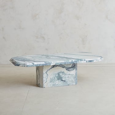 Honed Green Cipollino Marble Octagonal Coffee Table, France 20th Century