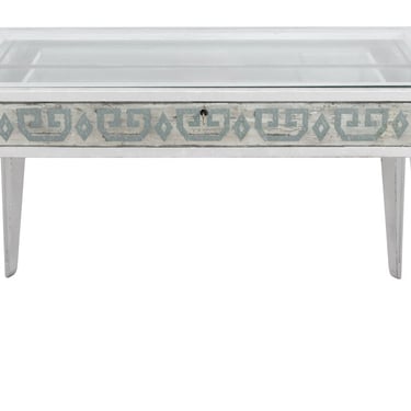 Silvered Art Deco or Moderne Vitrine Table, 1940s