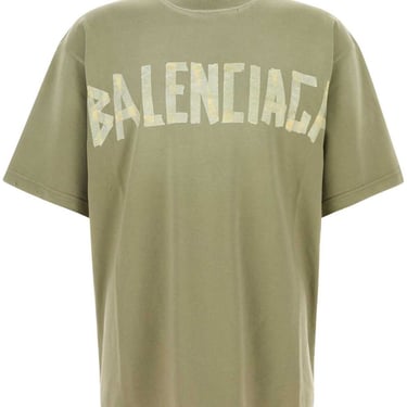 Balenciaga Men Tape Type Cotton T-Shirt