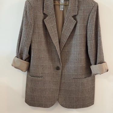 1980’s Oversized Wool Blend Tweed Blazer XXL Unisex 