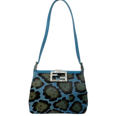 Fendi Blue Giraffe Mini Rhinestone Bag