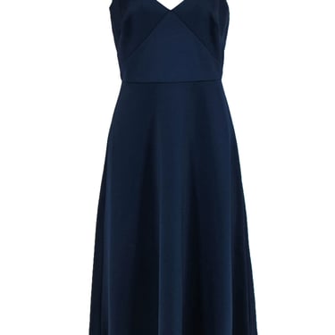 Monique Lhuillier - Navy Jersey Knit Midi Dress Sz 8