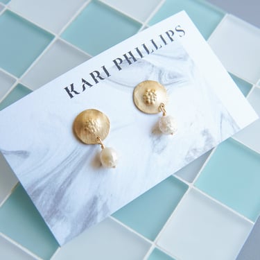 Kari Phillips: Chelona Earrings with Freshwater Pearls