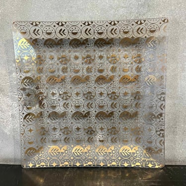 Vintage Georges Briard Gold Bent Glass Tray