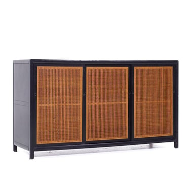 Michael Taylor for Baker Mid Century Ebonized Cane Front Credenza - mcm 