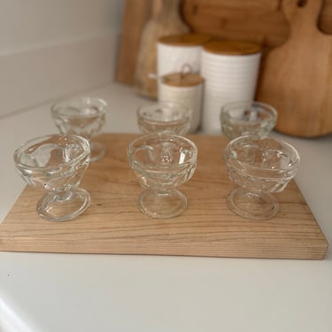 Vintage Clear Federal Glass Small Ice Cream Sherbet Glasses - Set of 6 