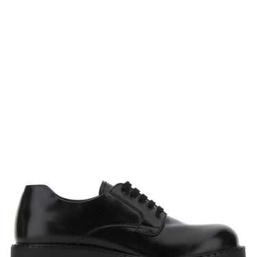 Prada Men Black Leather Lace-Up Shoes