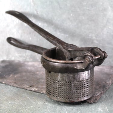 Antique Grey Iron Works Potato Ricer | Vintage Industrial Decor | Vintage Kitchen | Metal Potato Ricer | Bixley Shop 