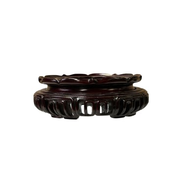 6.75" Reddish Brown Wood Round Open Pattern Display Stand Riser ws4184AE 