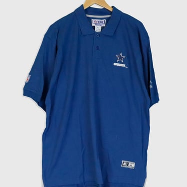 Vintage Starter NFL Texas Cowboys Collared Button Up T Shirt Sz XL