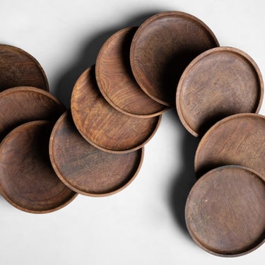 Set of (10) Wooden Platters
