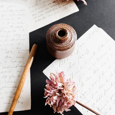 antique french "petite" ink well