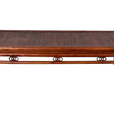 Chinese Carved Rosewood and Bamboo Ming Coffee Table