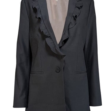 Rebecca Taylor - Black Ruffle Trim Blazer Sz 10