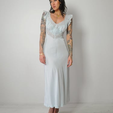 1950's Powder Blue Bias Slip Dress