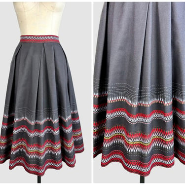 ORIGINAL BAVARIAN SKIRT Vintage 70s German Maxi Skirt | 1970s Pure Wool Skirt | Made in Germany | Koch & Poehlmann | Size Small 