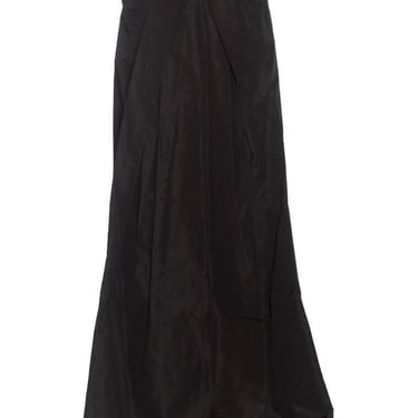 1990S Michael Kors Black Silk Taffeta Trained Evening Skirt Nwt 