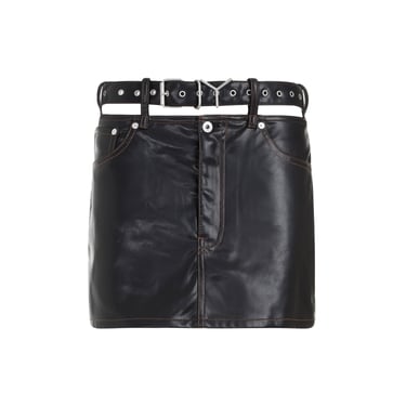 Y Project Women Y/Project Belt Leather Mini Skirt