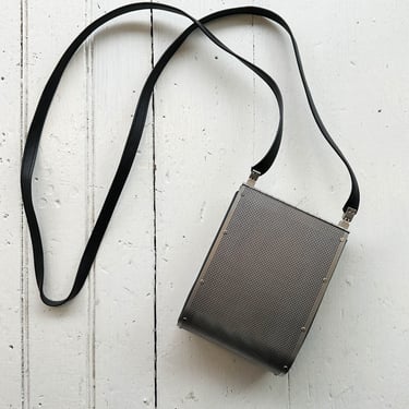 1990s Wendy Stevens Stainless Mesh And Leather Mini Crossbody 