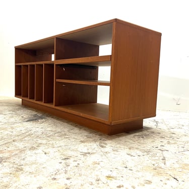 Vintage 60s Danish Modern Long Teak Stereo Cabinet Made in Denmark 