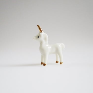Tiny Unicorn 1:12 Scale,  1/2" Porcelain Shelf Sitter or Dollhouse Decoration 