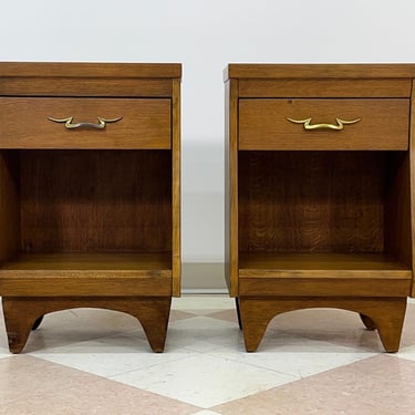 Mid-Century Modern 1-Drawer Nightstand ~ A Pair  (SHIPPING NOT FREE) 