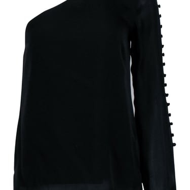 Cami -Black Long Sleeve One Shoulder Shirt Sz S