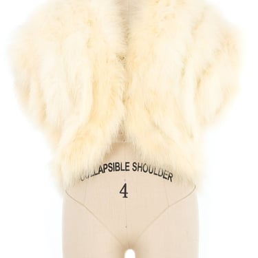 Ivory Cap Sleeve Marabou Jacket