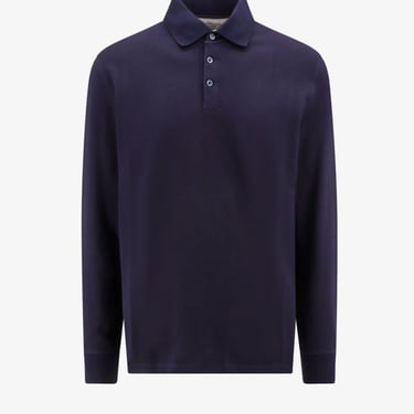 Brunello Cucinelli Man Polo Shirt Man Blue Polo Shirts