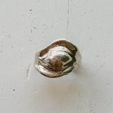 1980s Taxco Mexican Silver Biomorphic Bone Cuff 