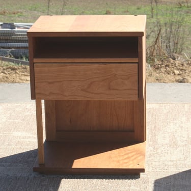 Ship Soon 3627 BT010P Cherry Pass Through Bedside Table with a drawer and cubby 