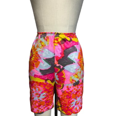 1960s Vanity Fair Floral Mod Print Nylon Tap Pants Underpants Slip Shorts 