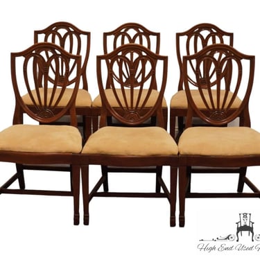 Set of 6 MOUNT AIRY Solid Mahogany Traditional Duncan Phyfe Style Shield Back Dining Side Chairs 720 