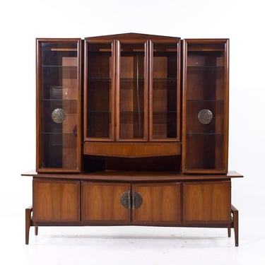 Helen Hobey Baker Mid Century Walnut Credenza and Hutch - mcm 