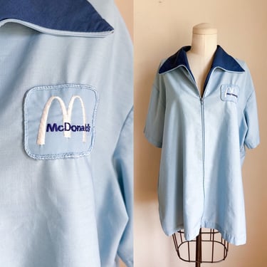 Vintage 1970s McDonald Uniform Shirt / men's L 