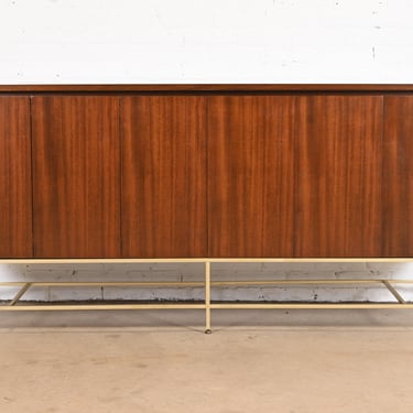 Paul McCobb Irwin Collection Mahogany and Brass Dresser or Credenza, Newly Refinished