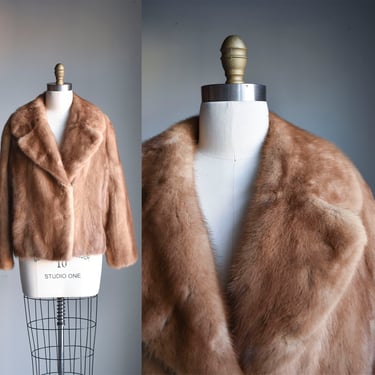 Vintage Light Brown Mink Fur Coat 