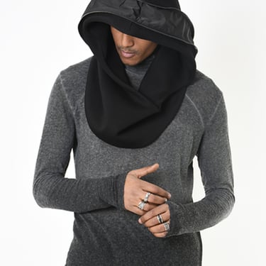 Zip Detail Jersey Hood