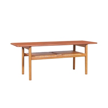 Danish Modern Teak and Cane Coffee Table by Hans J. Wegner for Andreas Tuck