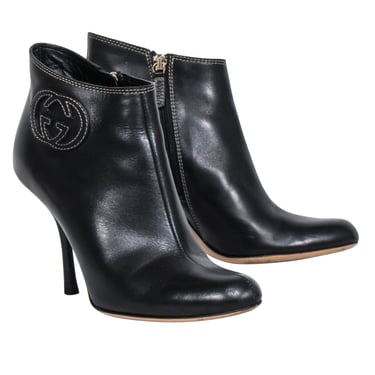 Gucci - Black Leather Stiletto Booties Sz 6