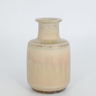 Small Mid-Century Scandinavian Modern Collectible Sand Stoneware Vase by Gunnar Borg for Höganäs Keramik, 1960s 